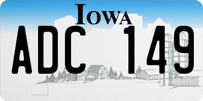 IA license plate ADC149