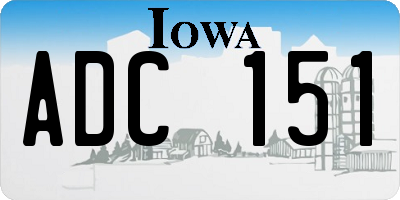 IA license plate ADC151