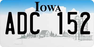 IA license plate ADC152