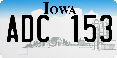 IA license plate ADC153