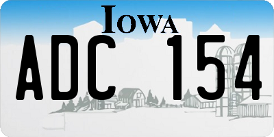 IA license plate ADC154