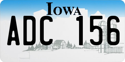IA license plate ADC156