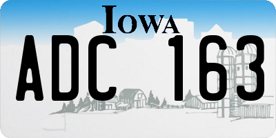 IA license plate ADC163