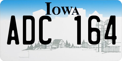 IA license plate ADC164