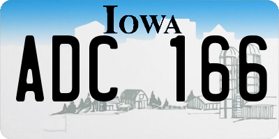 IA license plate ADC166