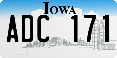 IA license plate ADC171