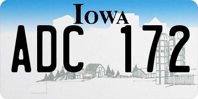 IA license plate ADC172
