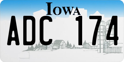 IA license plate ADC174