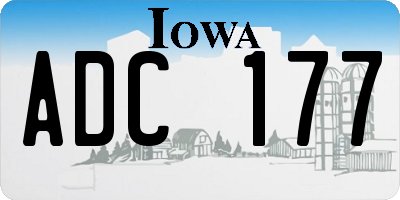 IA license plate ADC177