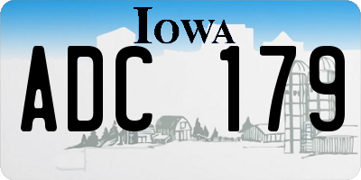 IA license plate ADC179