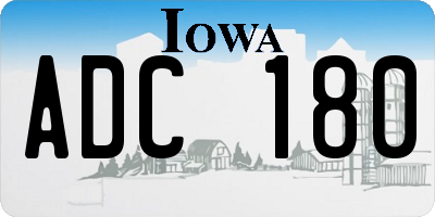 IA license plate ADC180