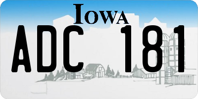 IA license plate ADC181