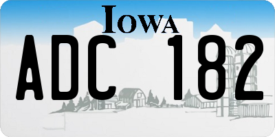IA license plate ADC182