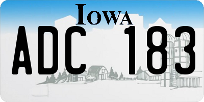IA license plate ADC183
