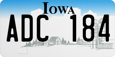 IA license plate ADC184