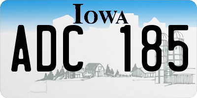 IA license plate ADC185