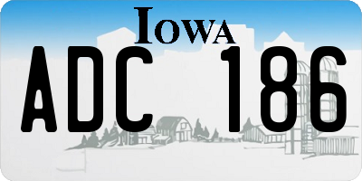 IA license plate ADC186