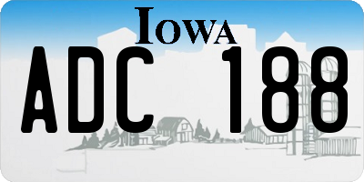 IA license plate ADC188