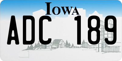 IA license plate ADC189