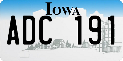 IA license plate ADC191