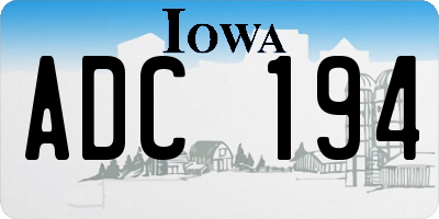 IA license plate ADC194