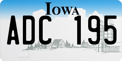 IA license plate ADC195