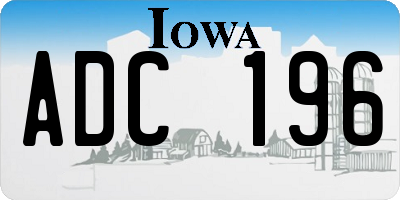 IA license plate ADC196