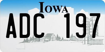 IA license plate ADC197