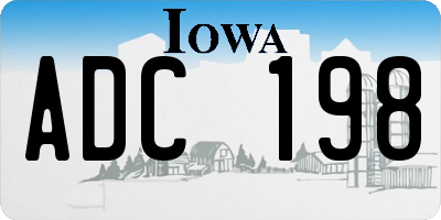 IA license plate ADC198