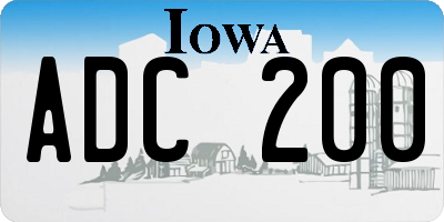 IA license plate ADC200