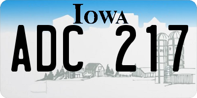 IA license plate ADC217
