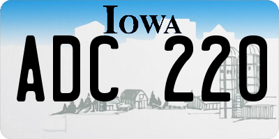 IA license plate ADC220