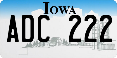 IA license plate ADC222