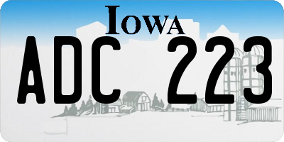 IA license plate ADC223