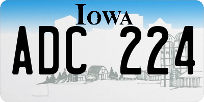 IA license plate ADC224