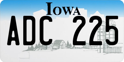 IA license plate ADC225