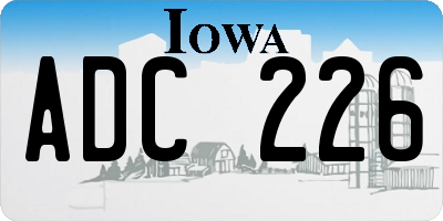 IA license plate ADC226