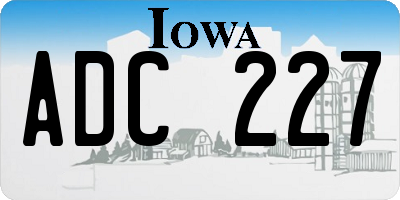 IA license plate ADC227