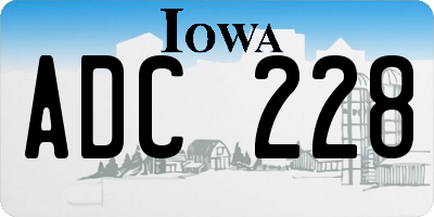 IA license plate ADC228