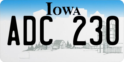 IA license plate ADC230