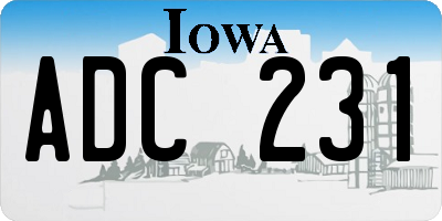 IA license plate ADC231