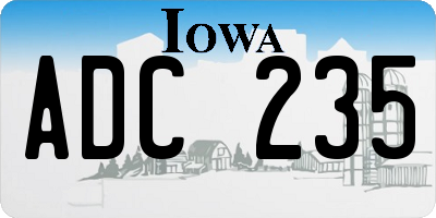 IA license plate ADC235