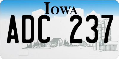 IA license plate ADC237