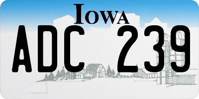 IA license plate ADC239