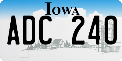 IA license plate ADC240