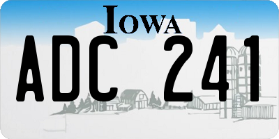 IA license plate ADC241