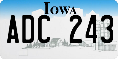 IA license plate ADC243