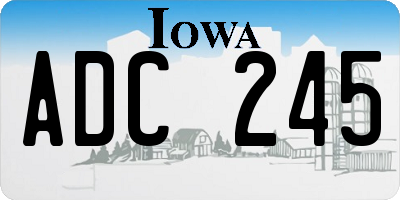 IA license plate ADC245