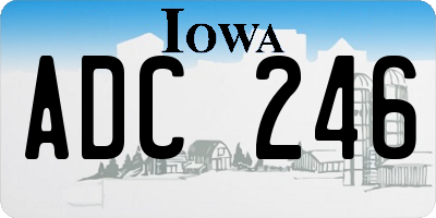 IA license plate ADC246