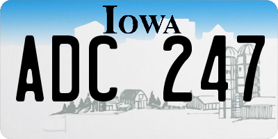 IA license plate ADC247